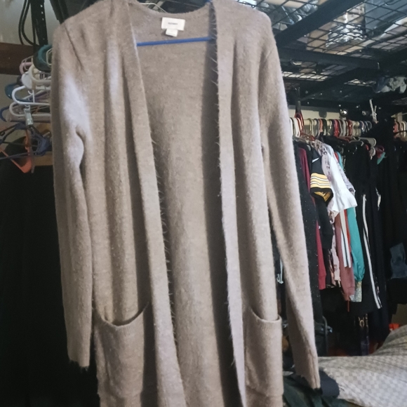 Old Navy Women's Gray Long Wool Cardigan - Picture 1 of 2